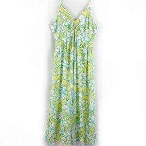 Sincerely Jules Tropical Floral Smocked Back Maxi Midi Dress